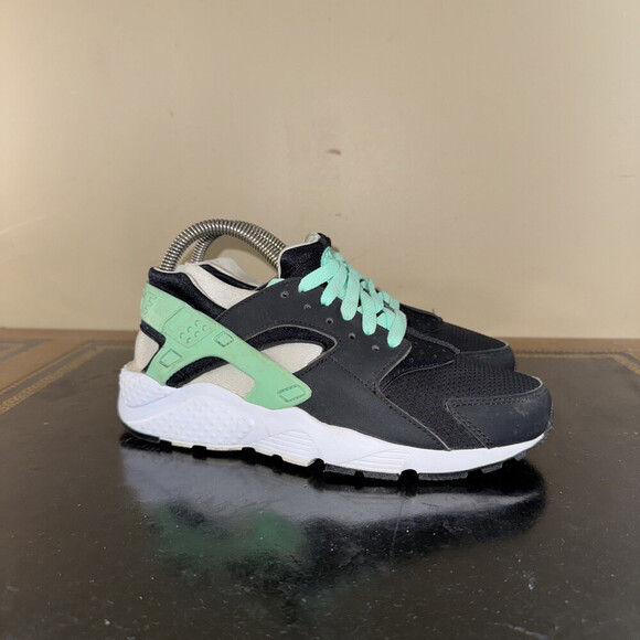 Nike Air Huarache Run Green Glow Black 654280-008 Gs Gradeschool Size 5Y - Picture 3 of 5